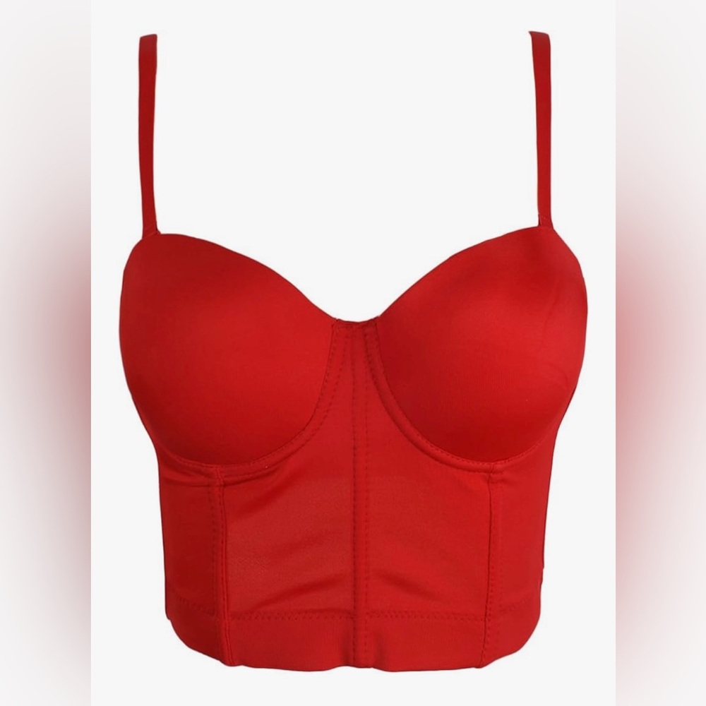 She'sModa Red Women's Bustier Top
